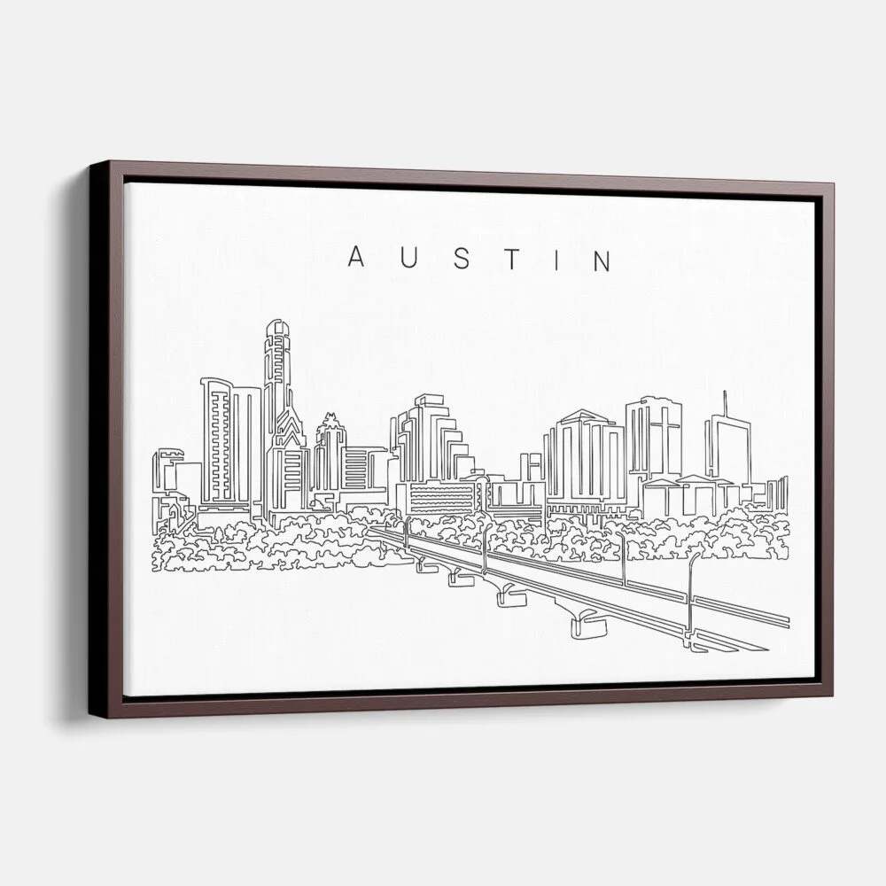 Framed Austin Texas Canvas Print - Main - Light