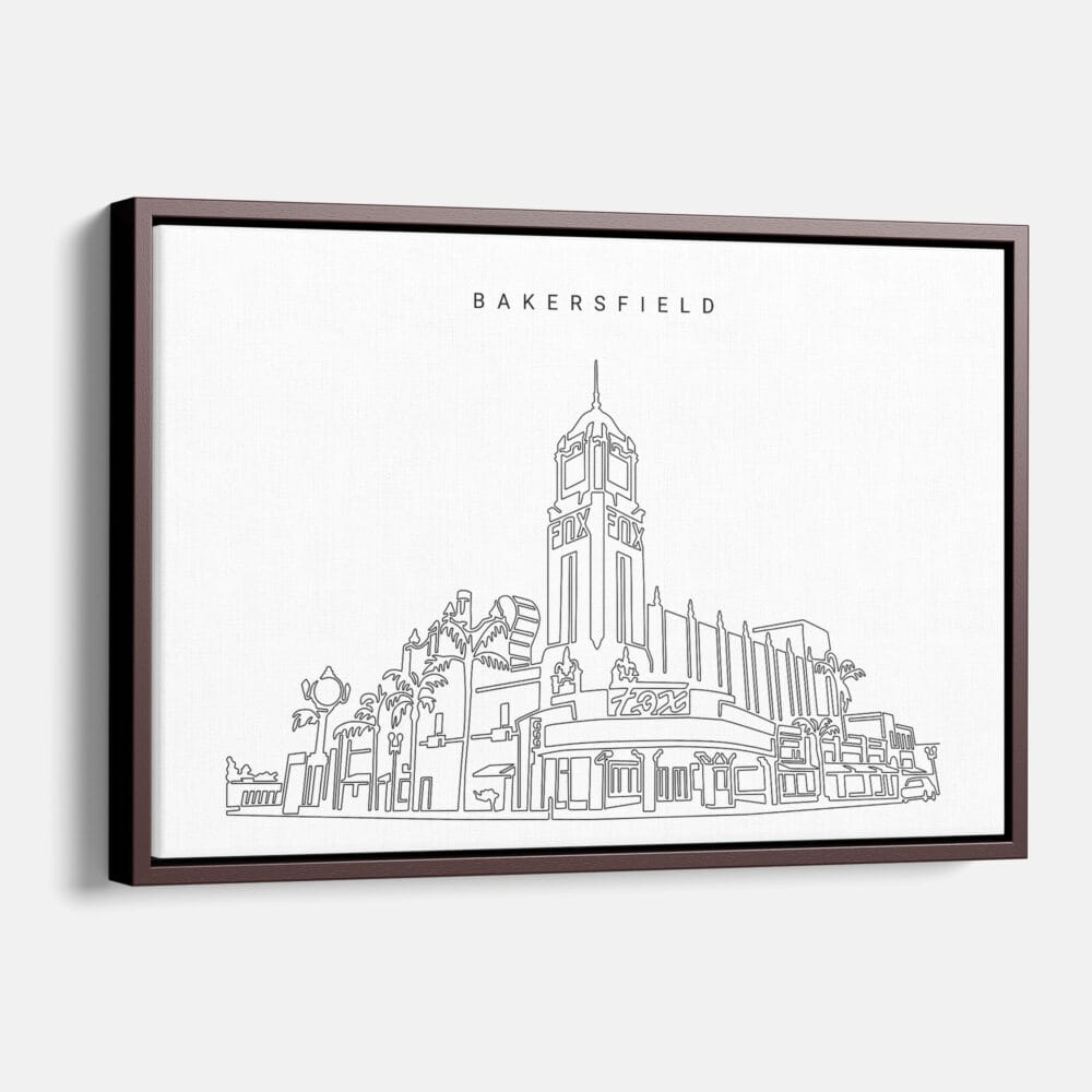 Framed Bakersfield Theater Canvas Print - Main - Light