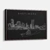 Framed Baltimore Canvas Print - Main - Dark