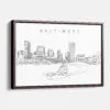 Framed Baltimore Canvas Print - Main - Light