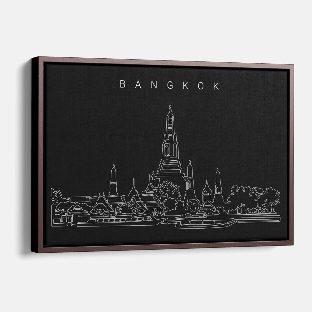 Framed Bangkok Canvas Print - Main - Dark Framed Bangkok Canvas Print - Main - Dark