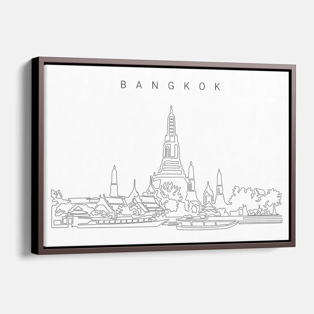 Framed Bangkok Wat Arun Canvas Print - Main - Light
