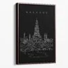 Framed Bangkok Wat Arun Canvas Print - Portrait - Main - Dark