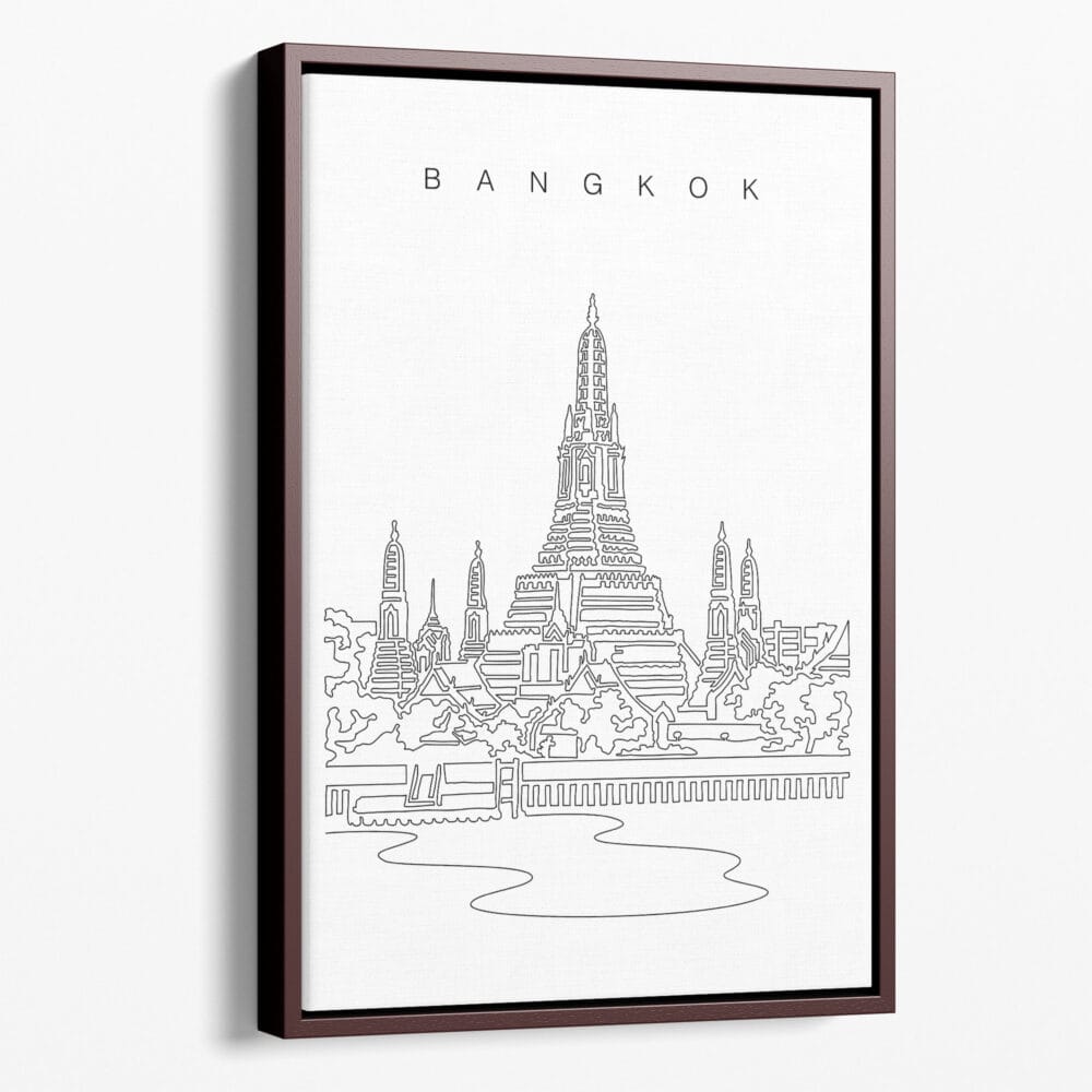 Framed Bangkok Wat Arun Canvas Print - Portrait - Main - Light