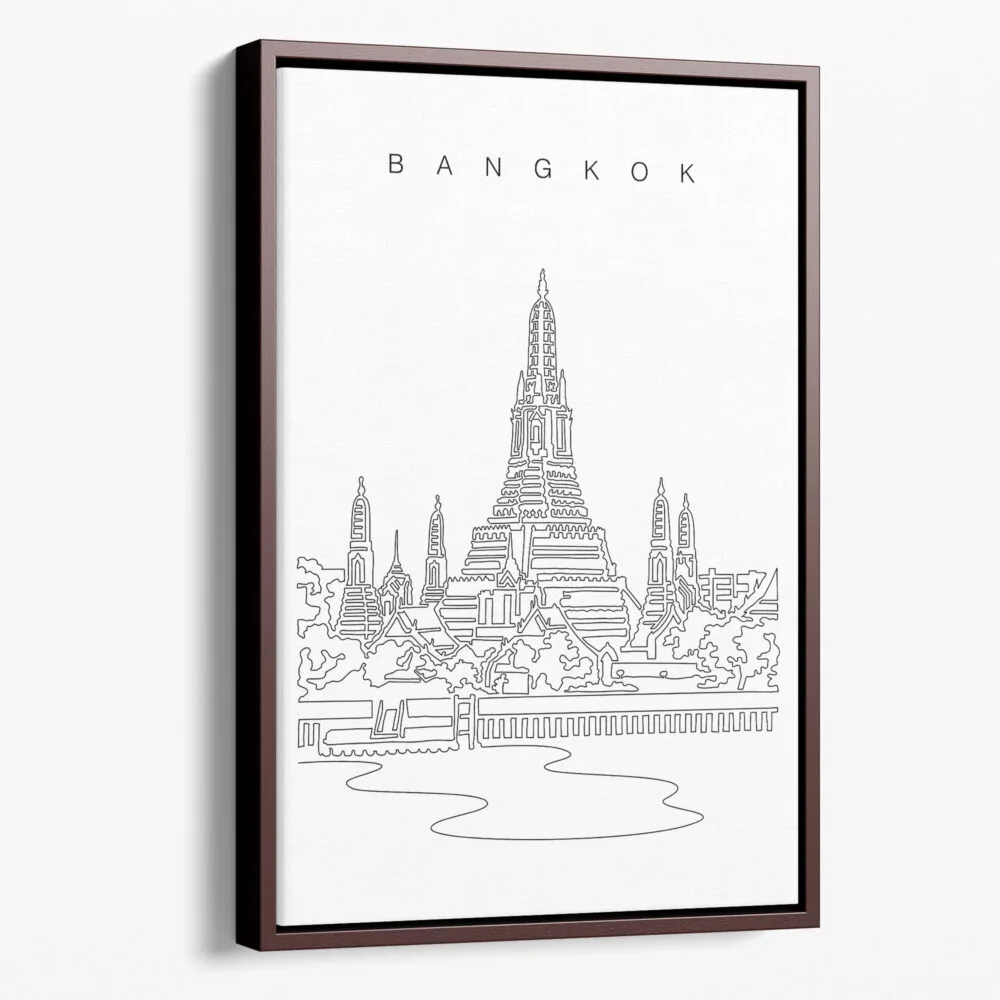 Framed Bangkok Wat Arun Canvas Print - Portrait - Main - Light