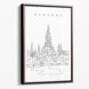 Framed Bangkok Wat Arun Canvas Print - Portrait - Main - Light