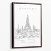 Framed Bangkok Wat Arun Canvas Print - Portrait - Main - Light