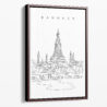 Framed Bangkok Wat Arun Canvas Print - Portrait - Main - Light
