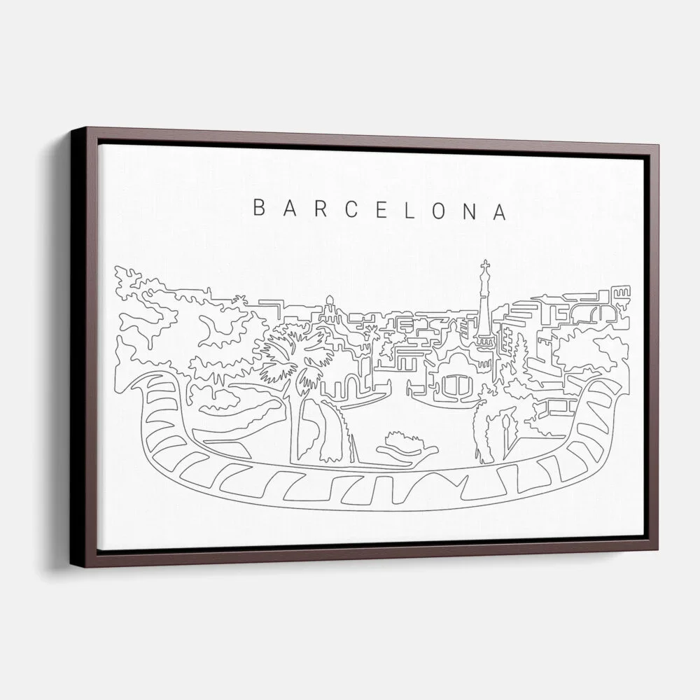 Framed Barcelona Park Guell Canvas Print - Main - Light