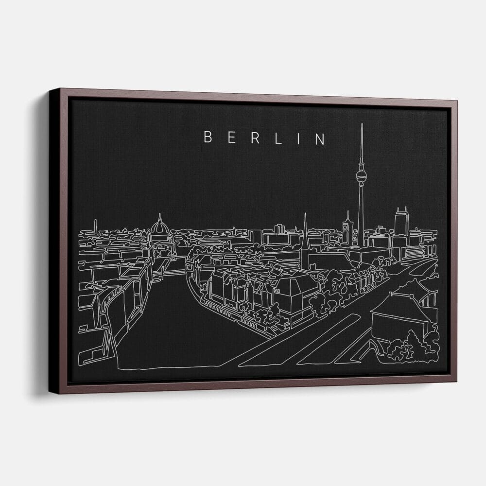 Framed Berlin Canvas Print - Main - Dark Framed Berlin Canvas Print - Main - Dark