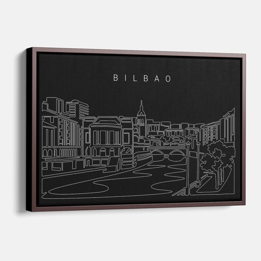 Framed Bilbao Canvas Print - Main - Dark Framed Bilbao Canvas Print - Main - Dark