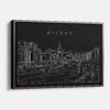 Framed Bilbao Canvas Print - Main - Dark