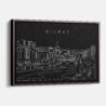 Framed Bilbao Canvas Print - Main - Dark
