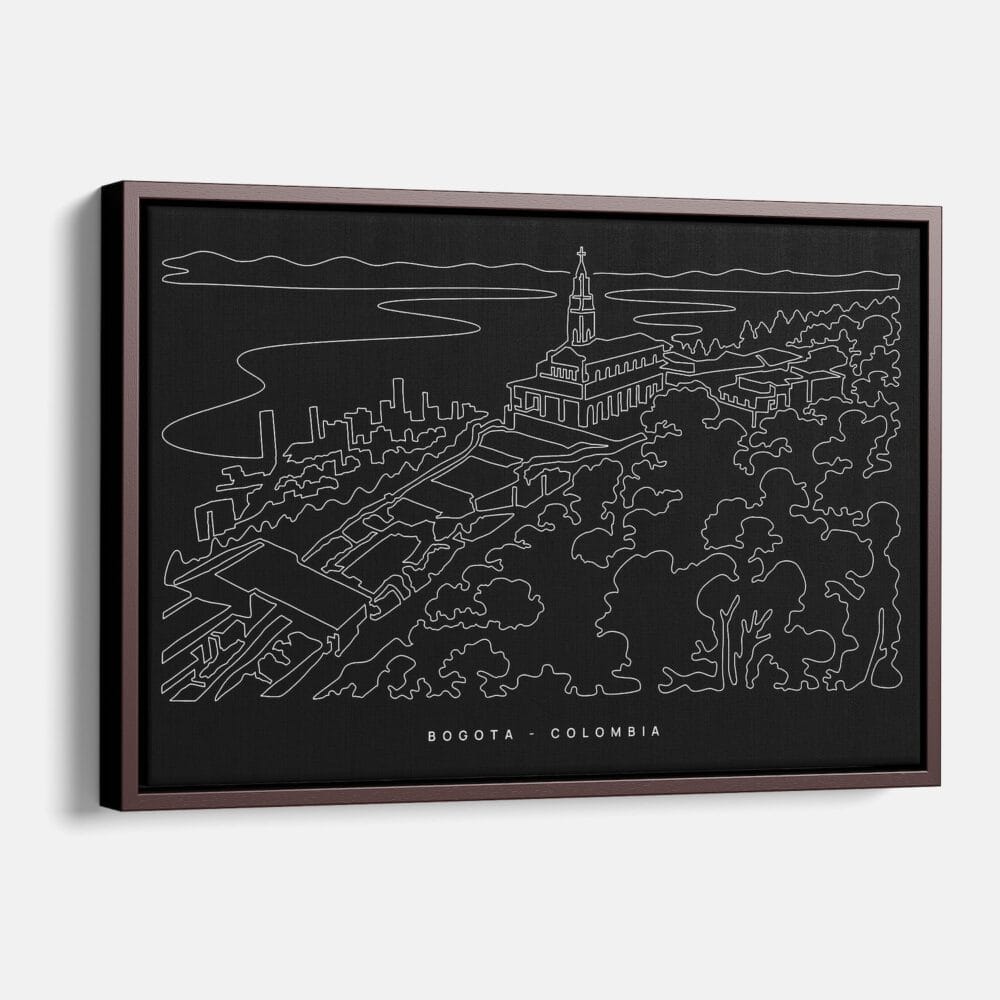 Framed Bogota Colombia Canvas Print - Main - Dark Framed Bogota Colombia Canvas Print - Main - Dark