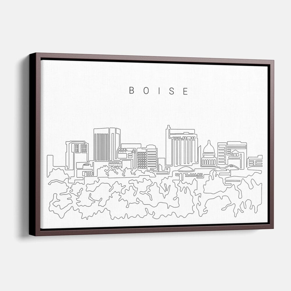 Framed Boise Idaho Canvas Print - Main - Light
