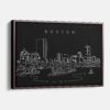 Framed Boston Charles River Canvas Print - Main - Dark