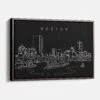 Framed Boston Charles River Canvas Print - Main - Dark