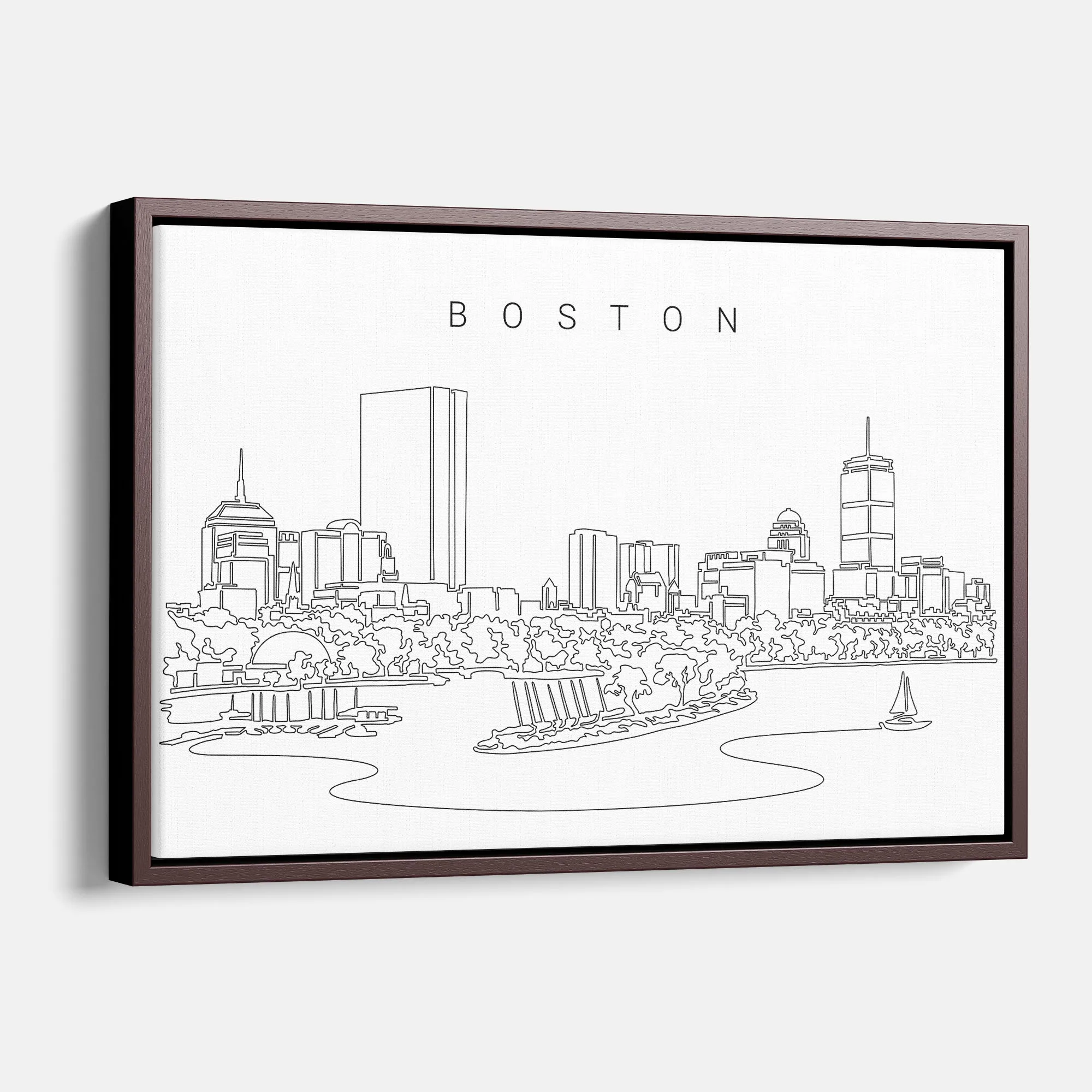 Boston Skyline Canvas Print with Charles River
