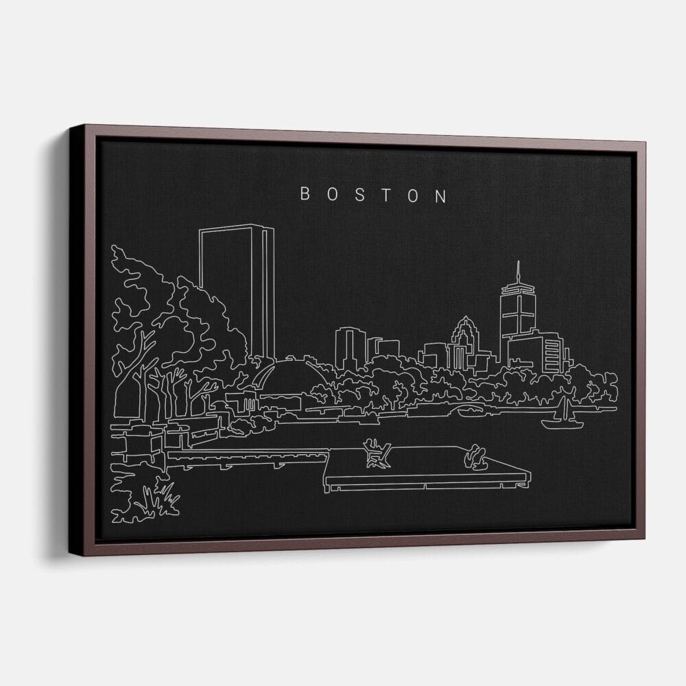 Framed Boston Esplanade Canvas Print - Main - Dark Framed Boston Esplanade Canvas Print - Main - Dark