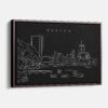 Framed Boston Esplanade Canvas Print - Main - Dark