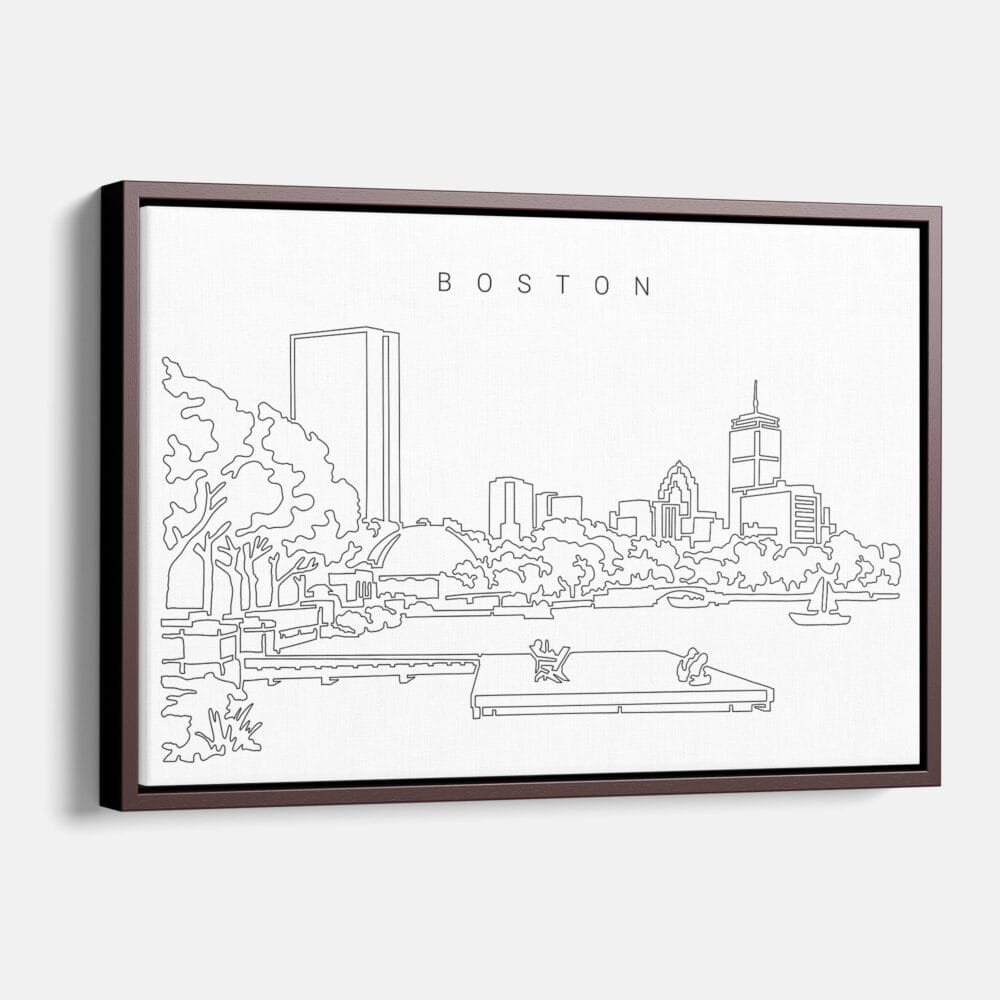 Framed Boston Esplanade Canvas Print - Main - Light