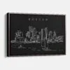 Framed Boston Harbor Canvas Print - Main - Dark