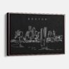 Framed Boston Harbor Canvas Print - Main - Dark