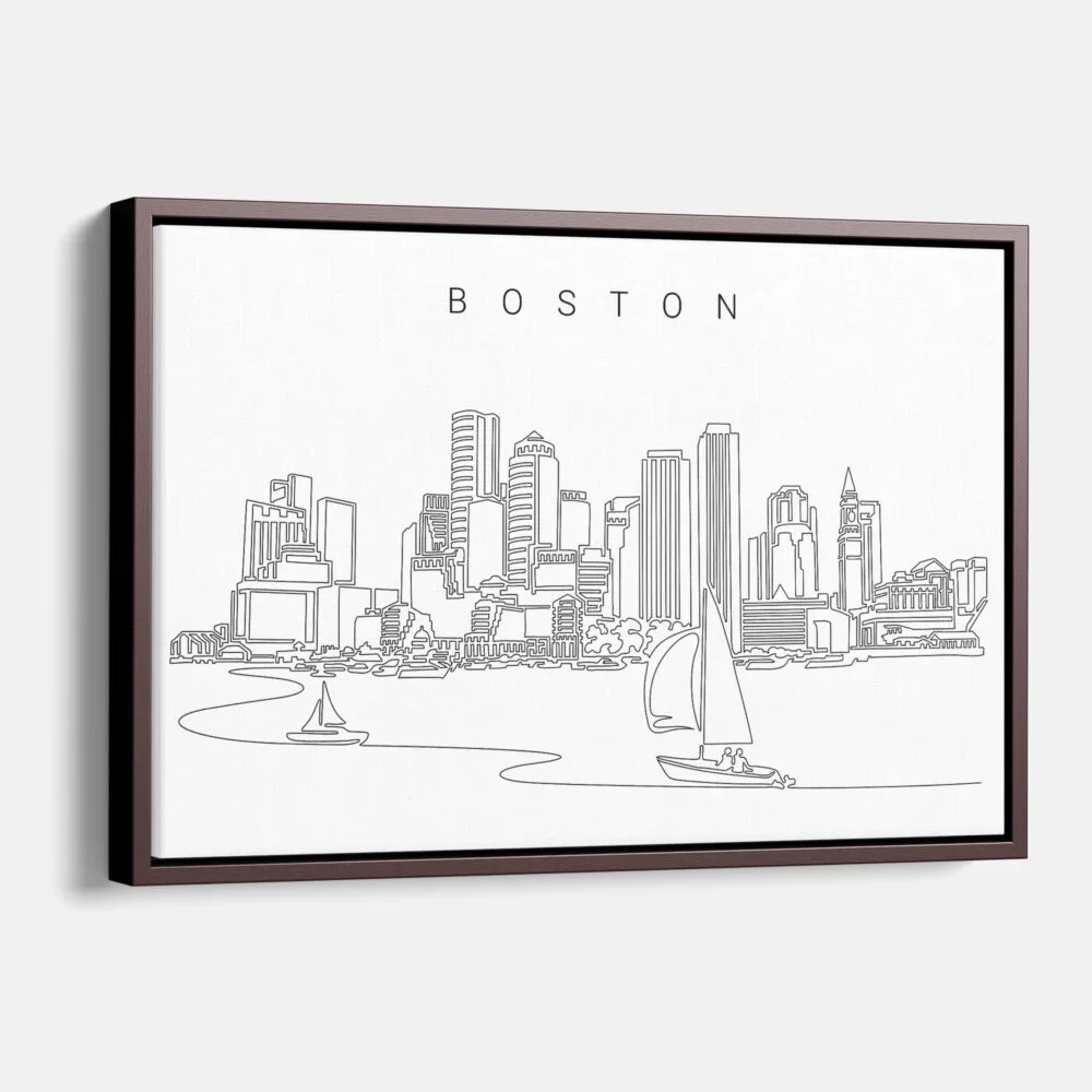 Framed Boston Harbor Canvas Print - Main - Light