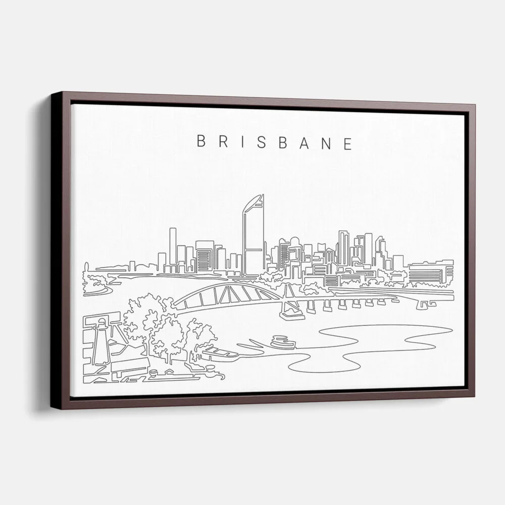 Framed Brisbane Canvas Print - Main - Light