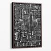 Framed Buffalo NY Canvas Print - Portrait - Main - Dark