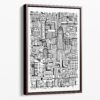 Framed Buffalo NY Canvas Print - Portrait - Main - Light