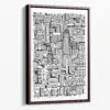 Framed Buffalo NY Canvas Print - Portrait - Main - Light