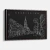 Framed Charleston Canvas Print - Main - Dark