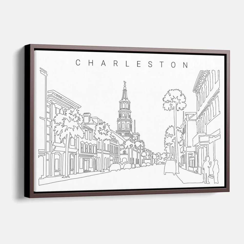Framed Charleston Canvas Print - Main - Light Framed Charleston Canvas Print - Main - Light