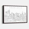 Framed Charlotte NC Canvas Print - Main - Light