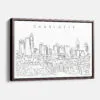 Framed Charlotte NC Canvas Print - Main - Light
