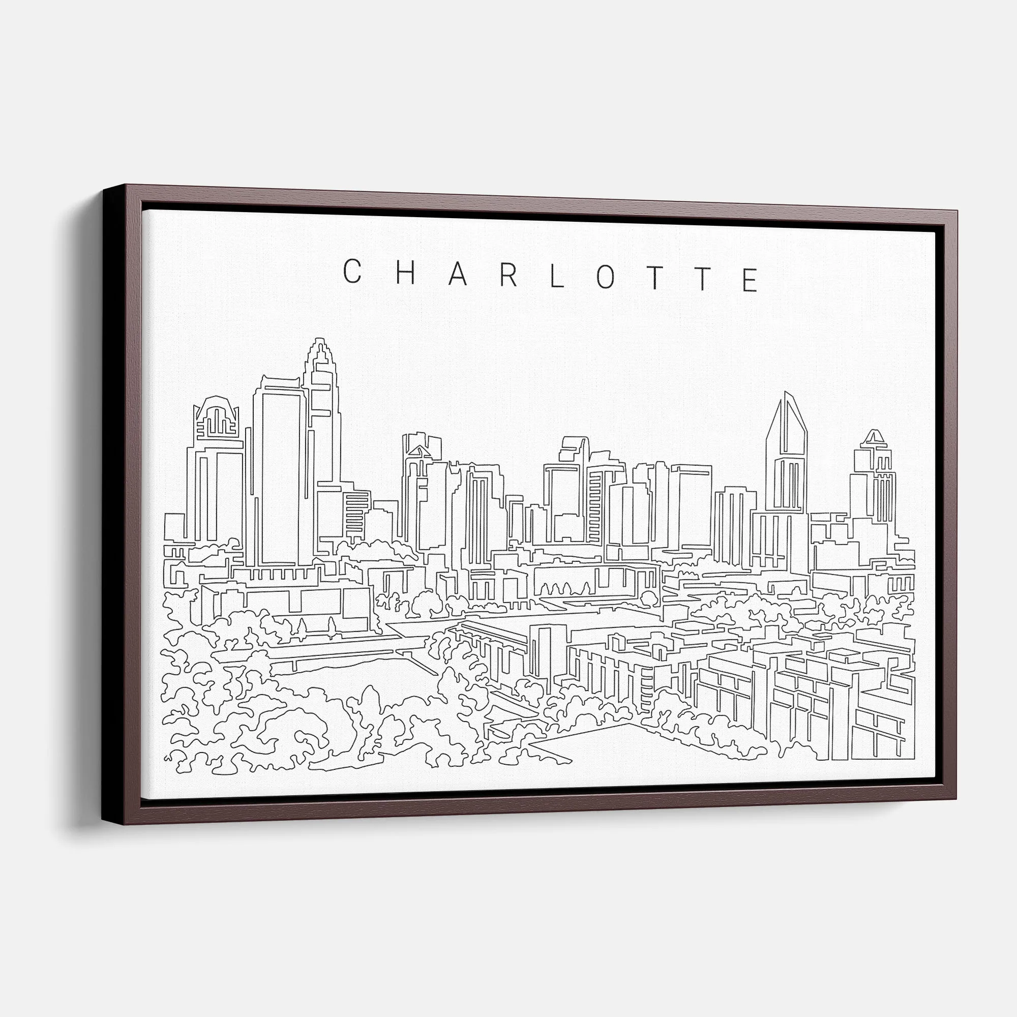Charlotte NC Skyline Canvas Print