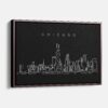 Framed Chicago Canvas Print - Main - Dark