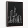 Framed Chicago Canvas Print - Portrait - Main - Dark