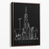 Framed Chicago Canvas Print - Portrait - Main - Dark