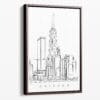 Framed Chicago Canvas Print - Portrait - Main - Light