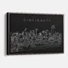 Framed Cincinnati Canvas Print - Main - Dark