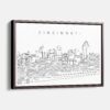Framed Cincinnati Canvas Print - Main - Light