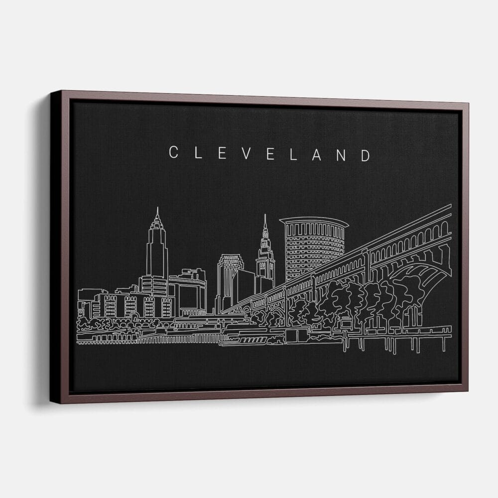 Framed Cleveland Canvas Print - Main - Dark Framed Cleveland Canvas Print - Main - Dark