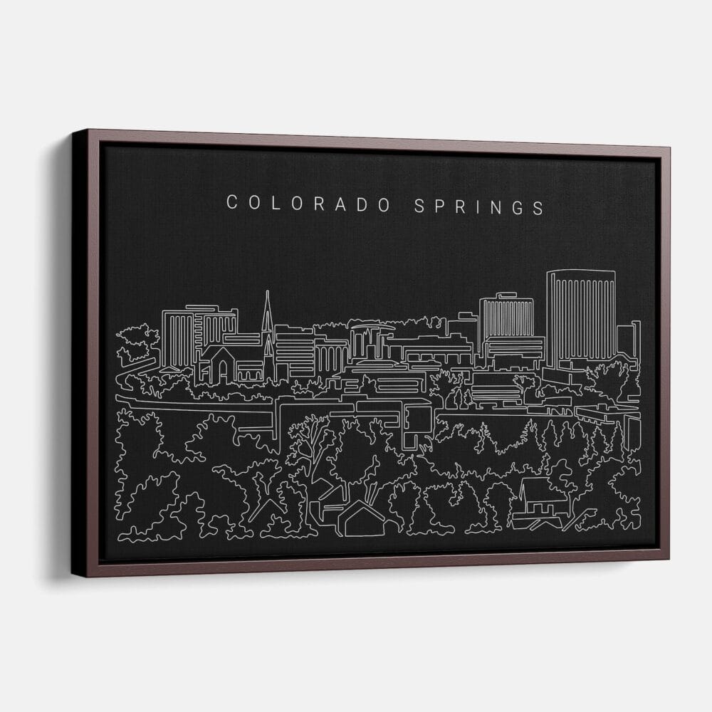 Framed Colorado Springs Canvas Print - Main - Dark Framed Colorado Springs Canvas Print - Main - Dark