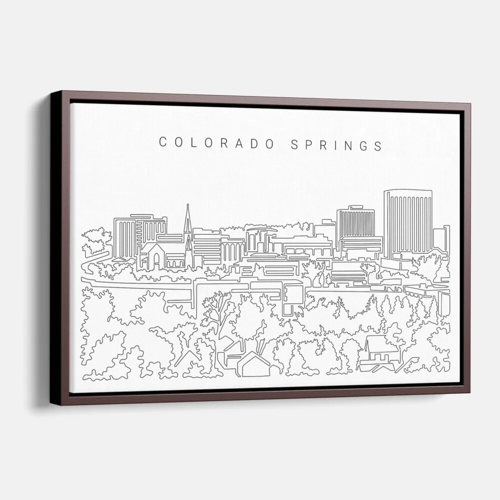 Framed Colorado Springs Canvas Print - Main - Light Framed Colorado Springs Canvas Print - Main - Light