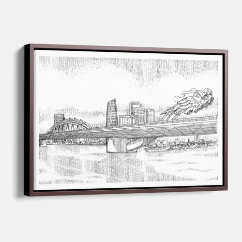 Framed Da Nang Vietnam Canvas Art print - Main - Light