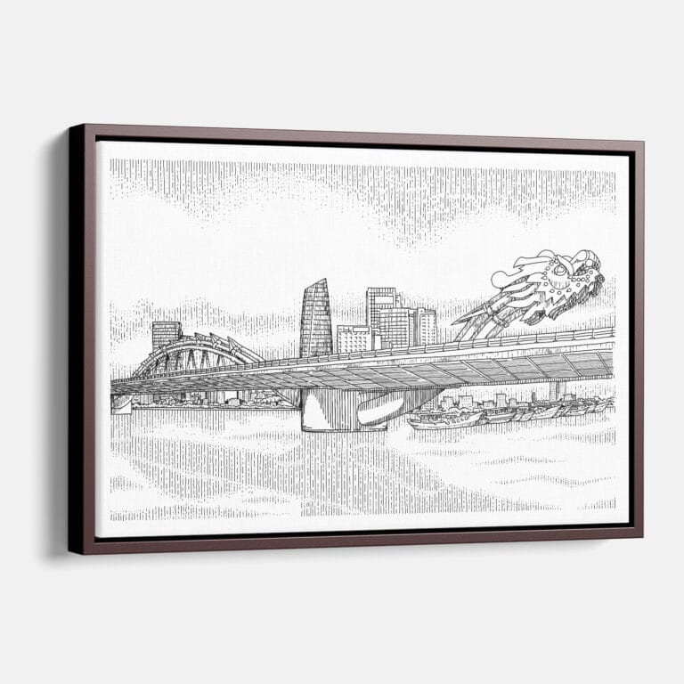 Framed Da Nang Vietnam Canvas Art print - Main - Light