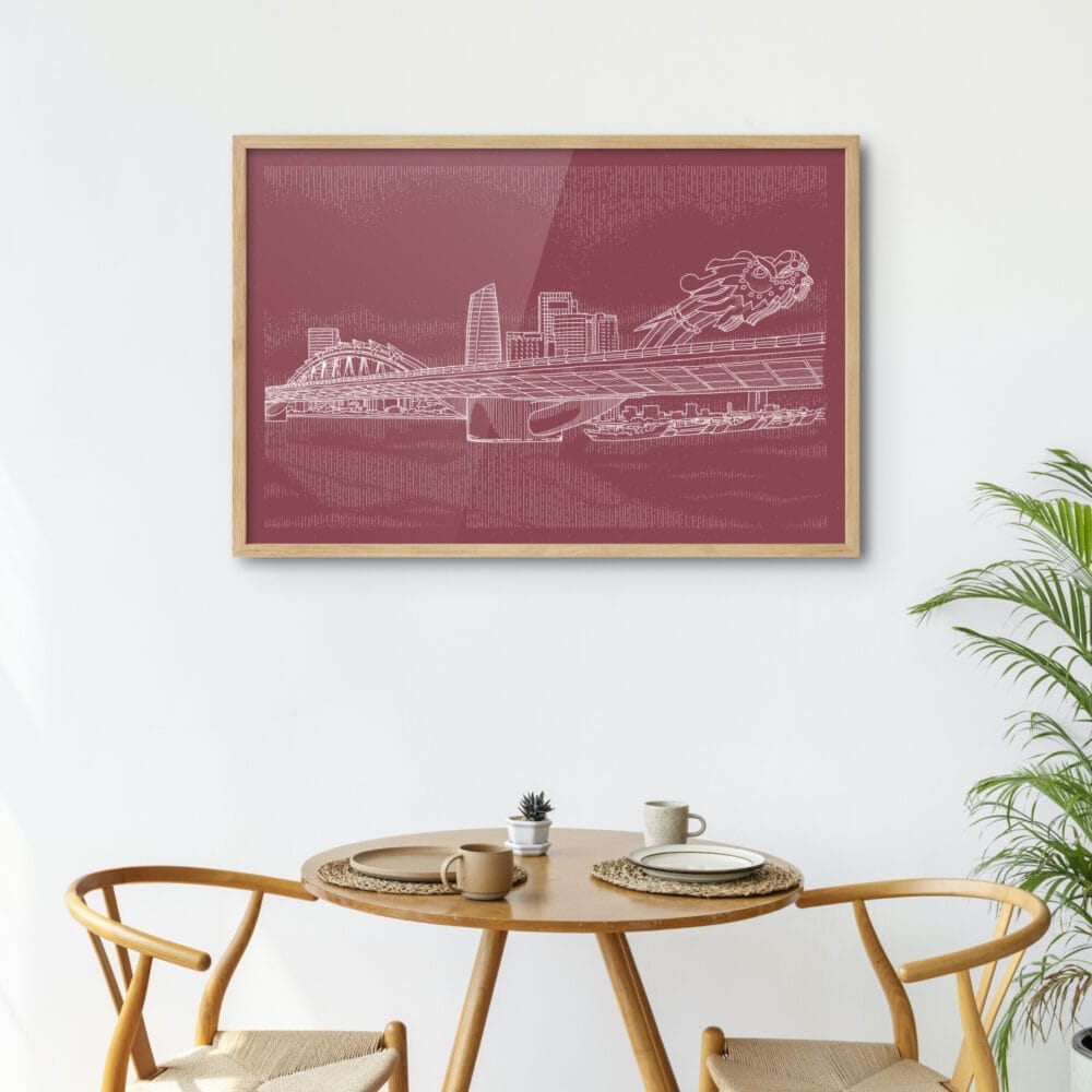 Framed Da Nang Vietnam Wall Art for Kitchen Table Framed Da Nang Vietnam Wall Art for Kitchen Table