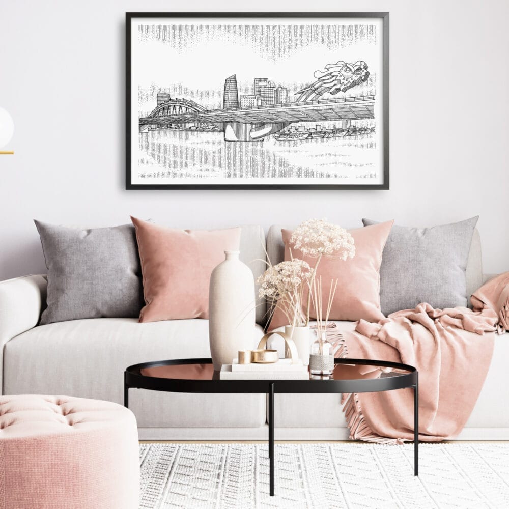 Framed Da Nang Vietnam Wall Art for Living Room Framed Da Nang Vietnam Wall Art for Living Room